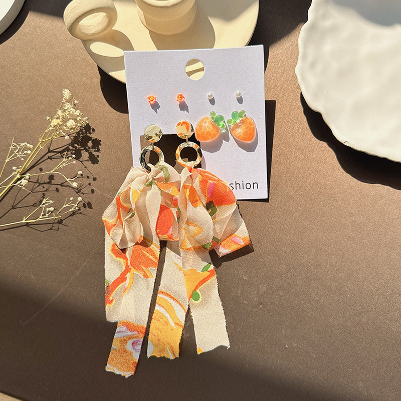 Wholesale Fresh Forest Fabric Earrings Set